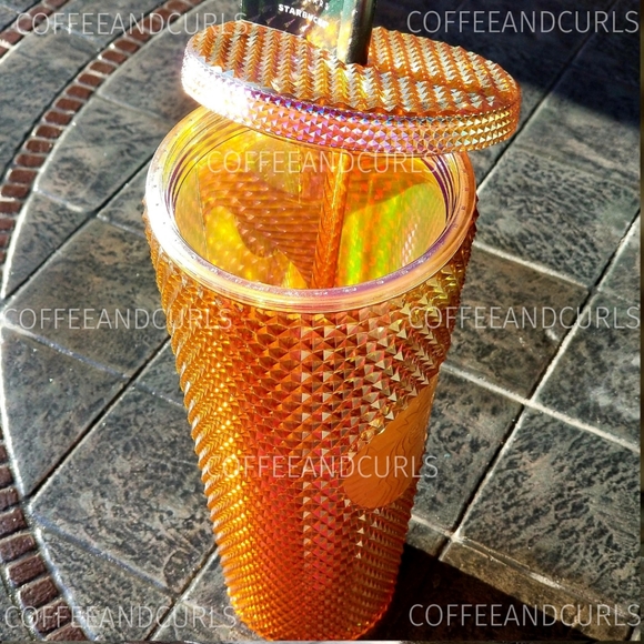 Starbucks Gold Honey Studded Bling Cold Cup 24oz Venti NWT - Picture 6 of 10